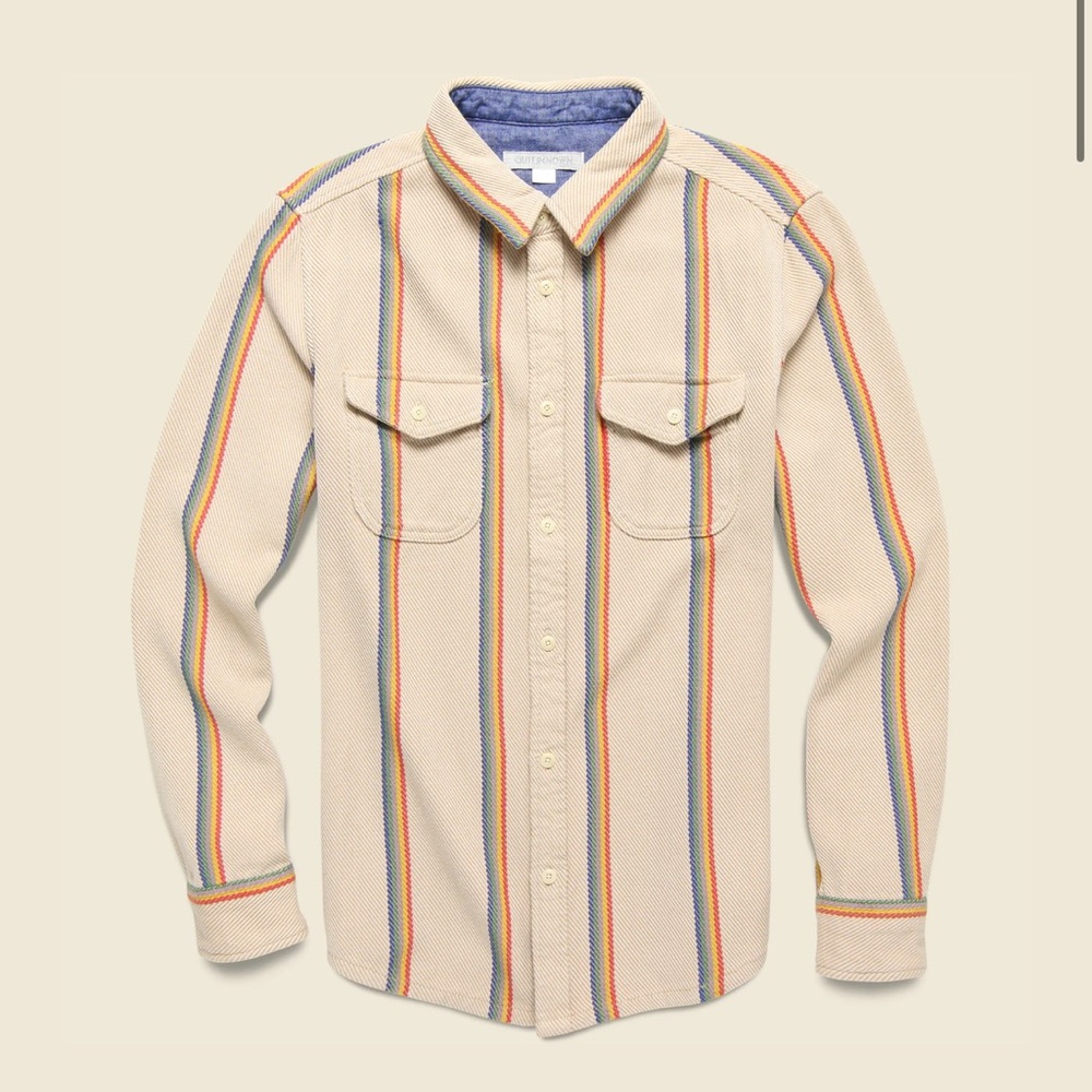 Outerknown Blanket Shirt - Wheat Rainbow Stripes